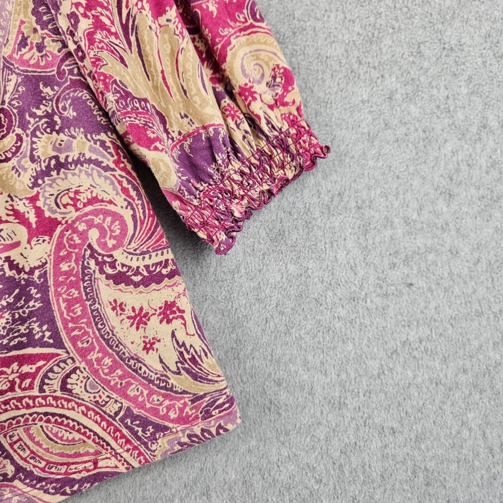 LAUREN RALPH LAUREN | Women Ruffle Blouse L Paisley Girly Feminine Boho Chic - Picture 8 of 16